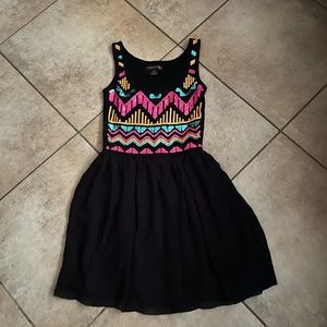 Black western style dress